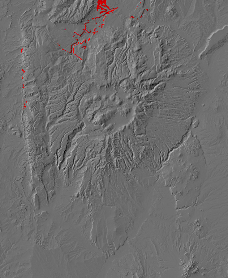 Digital relief map of Triassic exposures in the Jemez
        Mountains