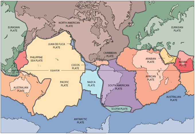 Map of tectonic plates